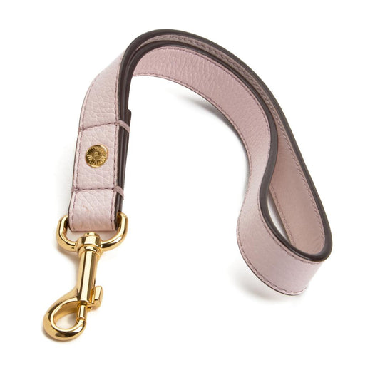 Collins Dog Loop Seatbelt Tether & Short Leash- Hint of Pink, Pebbled- Gold Finish