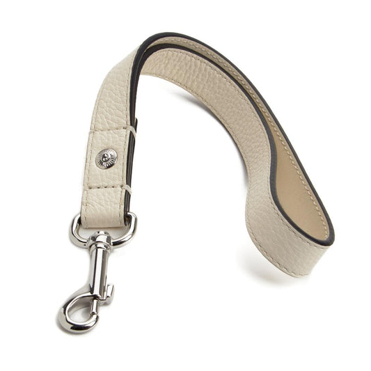 Collins Dog Loop Seatbelt Tether & Short Leash- White Pebbled- Silver Finish